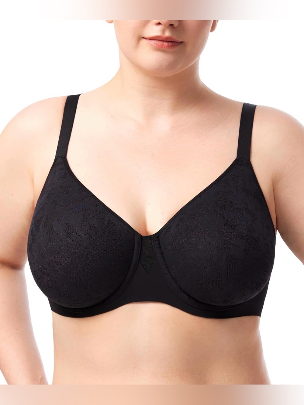 HSIA CoolComfort Mesh Underwire Minimizer Bra Black Leopard 36C